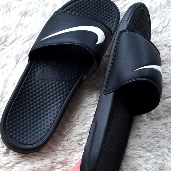 benassi swoosh slides